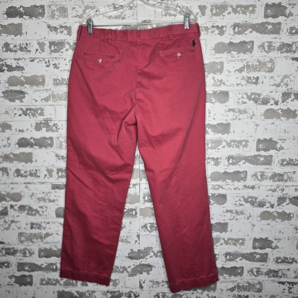 Polo Ralph Lauren Preston Pant Men 34x29 Pink 100% Cotton Straight Chino VTG Y2K